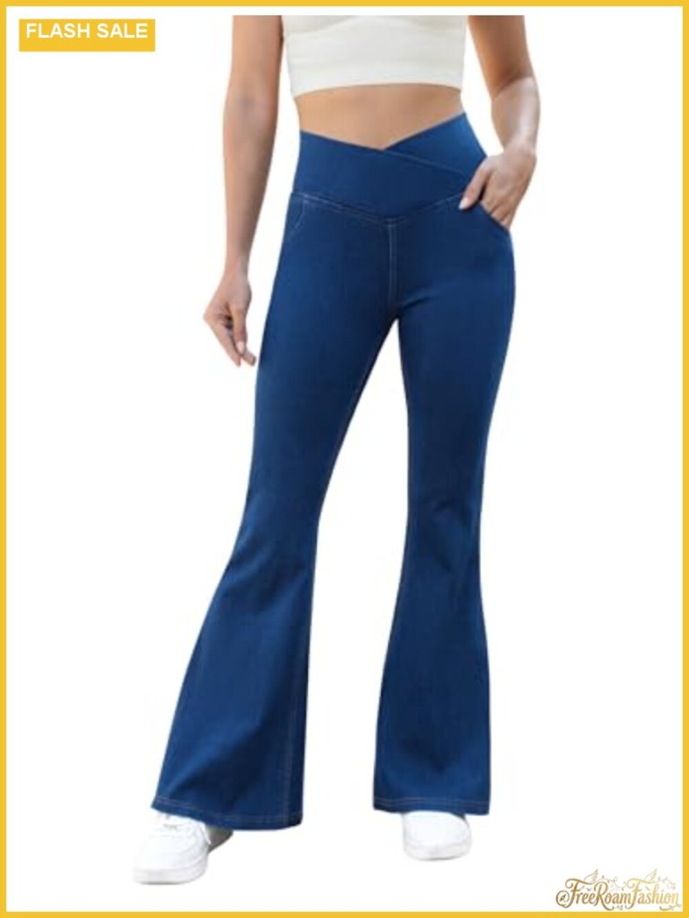 Stretchy Bell Bottom Jeggings for Women High Rise Flared Bootcut
